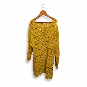 Free People Mustard Crochet Top